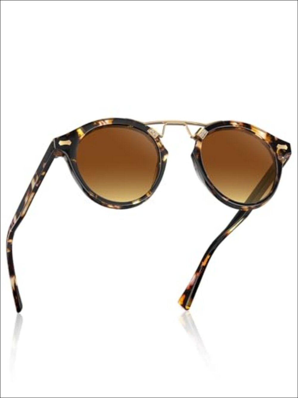 Round Polarized Sunglasses TR90 Stainless Steel Double Bridge UV400